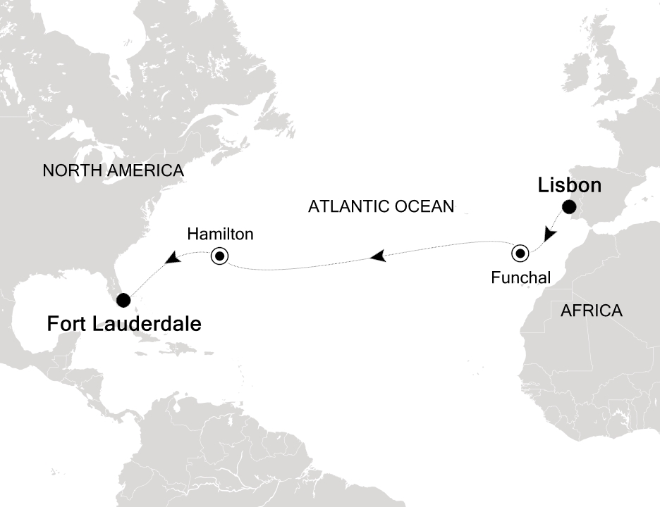 Transoceanic Cruise Itinerary Map